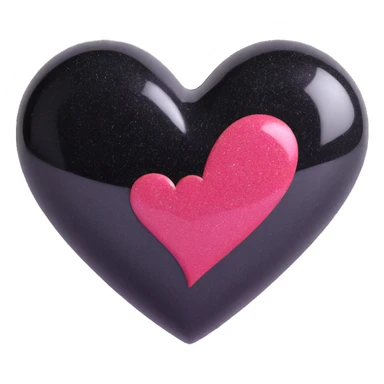 heart with black glitter sticker