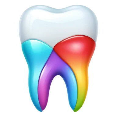 colorful dental app icon, tooth app with vibrant colors sticker