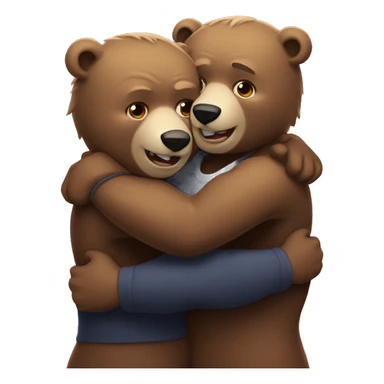 two strong bears hug sticker