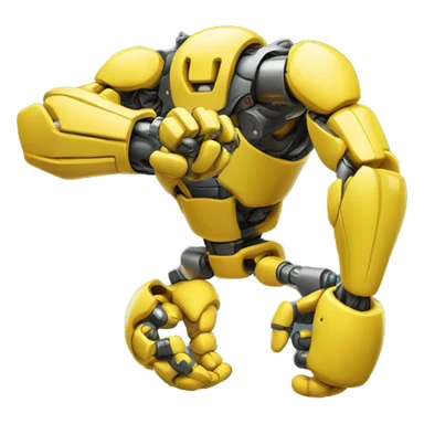 Flexing yellow mechanical cyborg bicep with shocks attached to arm sticker