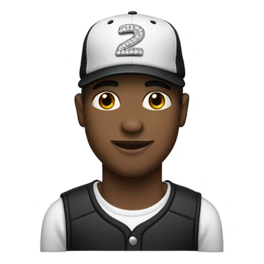 Man with black baseball cap and diamond studs.  sticker