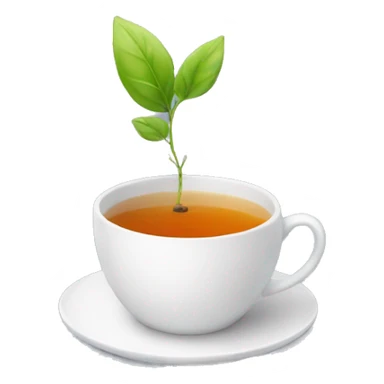 cup of tea with a small plant next to it sticker