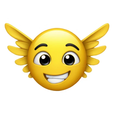 yellow tear smiling with wings sticker