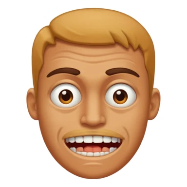 sideways glance, gritted teeth, disgust sticker