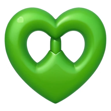 green heart with a peace sign inside, apple emoji style sticker