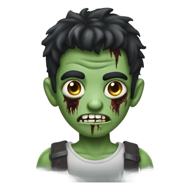 boy zombie with dark hair sticker