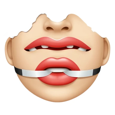 mouth with tape over it, representing 'my lips are sealed' sticker