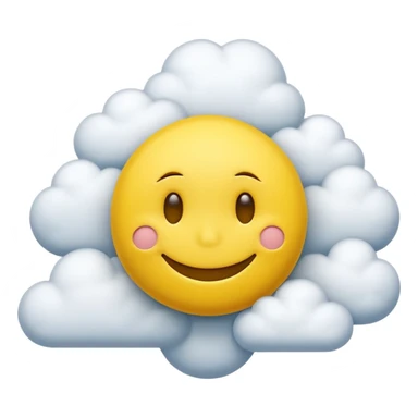 zone out smiley face with clouds floating around its head sticker