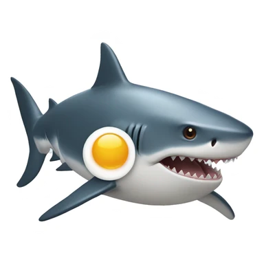 Shark with egg on it’s head sticker