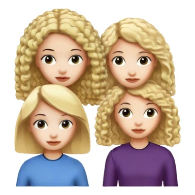 Two blonde girls and one black curly hair, all ugly sticker