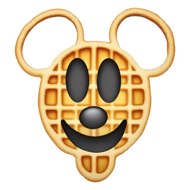Mickey Mouse shaped waffle without face sticker
