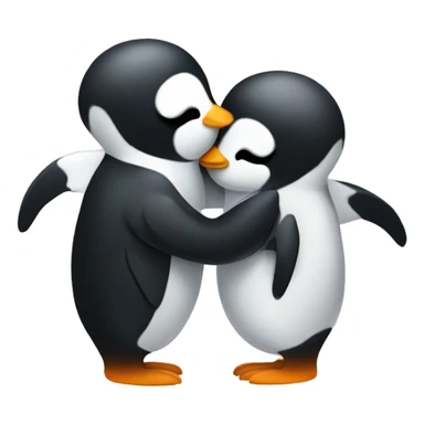 cute penguins hug sticker