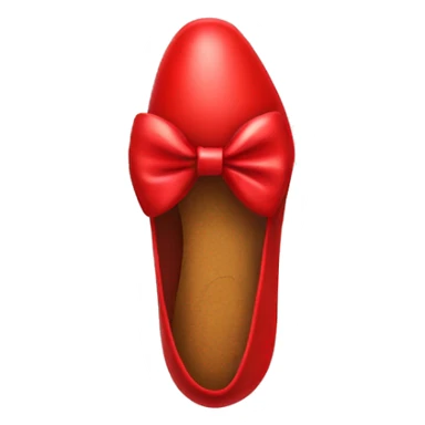 Red samba shoes with bow sticker