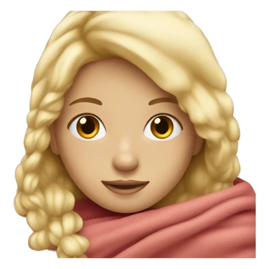 blonde girl with a blanket around her sticker