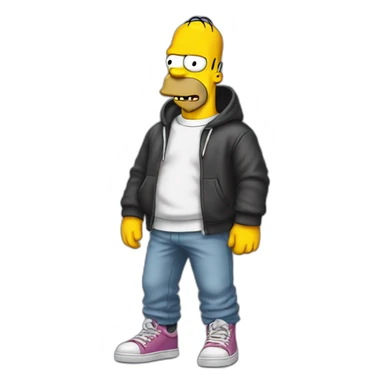 Homer Simpson wearing a hoodie and shoes  sticker