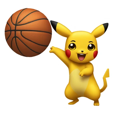 pickachu as a baskettball player sticker