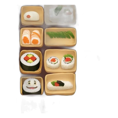 chihiro sushi bento wooden box sticker