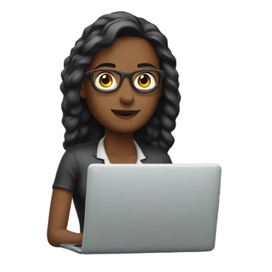 woman with laptop sticker