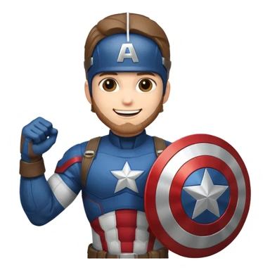 Captain America holding shield up, smiling sticker