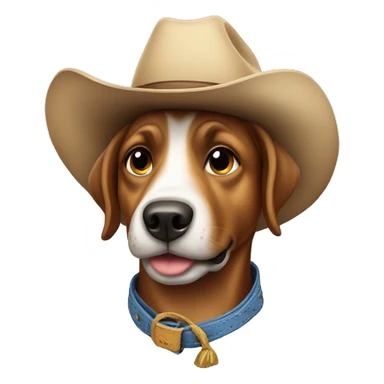 Dog in cowboy hat sticker