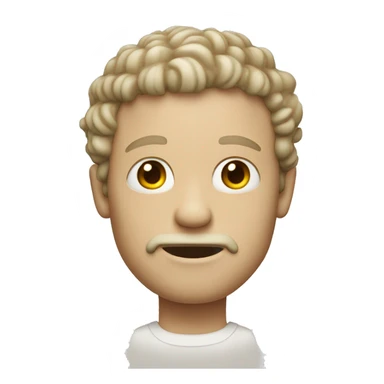 pale man with curly short hair and goatee sticker