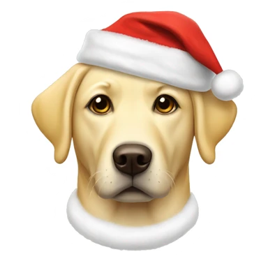 Yellow lab with Santa hat on  sticker