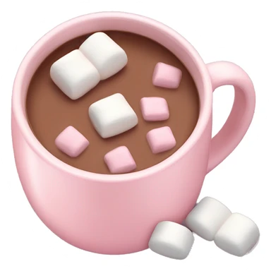 Light Pink mug of hot chocolate with marshmallows  sticker