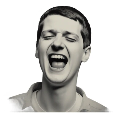 ian curtis laughing sticker