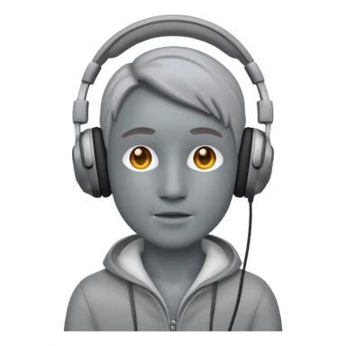 A 🗿 that using headphones sticker
