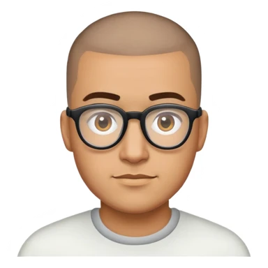 Buzz cut Latino with glasses sticker