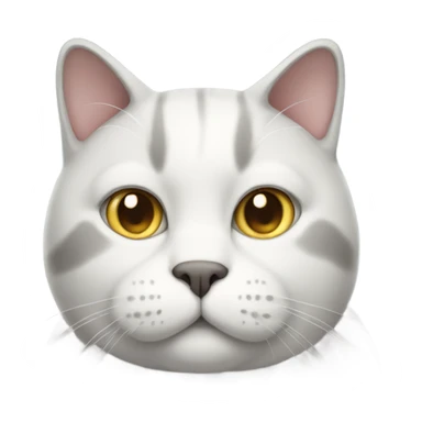 white-grey fat cat sticker