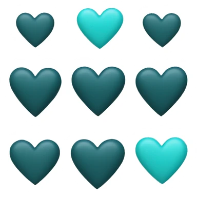 Dark cyan matte heart sticker