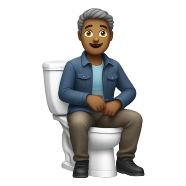 man in toilet  sticker