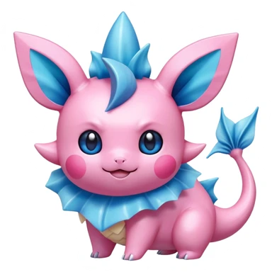 Shiny colorful Vaporeon-Clefairy-Pokémon-hybrid-creature sticker