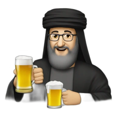 Hasan nasrallah drinking beer sticker