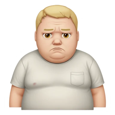 Fat sad guy sticker