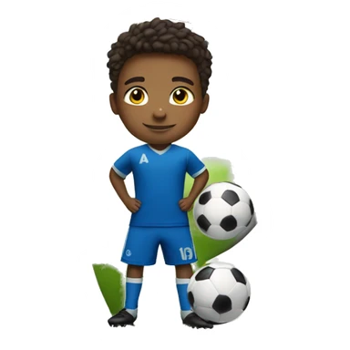 confident boy in soccer gear sticker