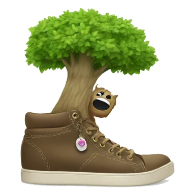 Tree hugging a shoe sticker