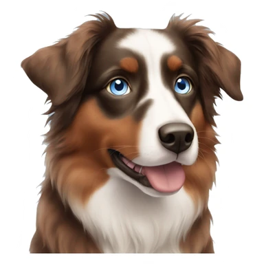 Red Australian shepherd with blue eye sticker