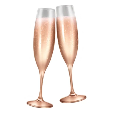 New year rose gold champagne glasses sticker