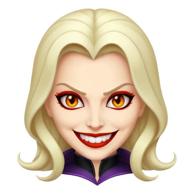 female villain with a sinister smile sticker