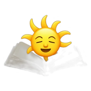 Sun that reads a book sticker