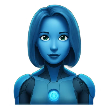 Blue cortana hologram sticker