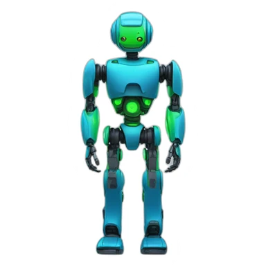 ai robot full body blue and green sticker