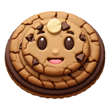 one brown dark chocolate cookie sticker