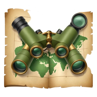 military map with small binoculars sticker