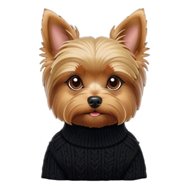 Yorkshire terrier in black sweater sticker