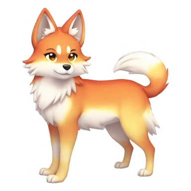 Colorful Shiny Fionbri-Falvie-sparkle-wolf-sona full body sticker