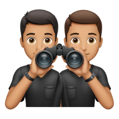  hands holding  binoculars sticker