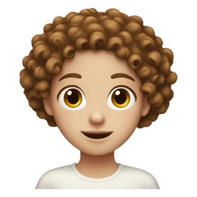 white freckle girl with curly brown hair sticker